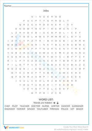 Exploring Different Jobs: A Vocabulary Worksheet