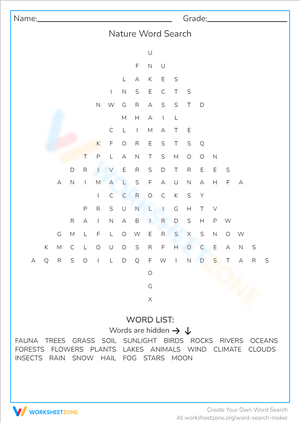 Nature Word Search