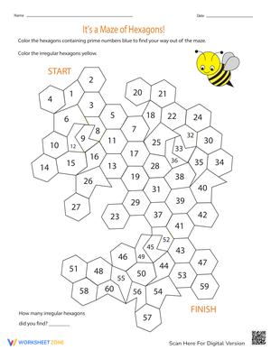 It's a Maze of Hexagons Worksheet