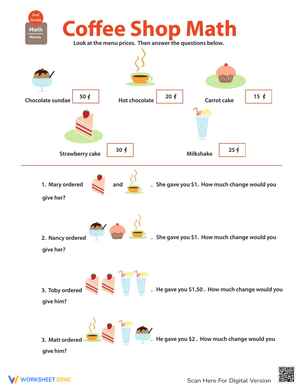 Making Change Coffee Shop Math