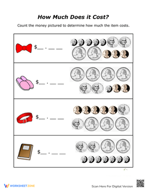 How Much Does It Cost Worksheet