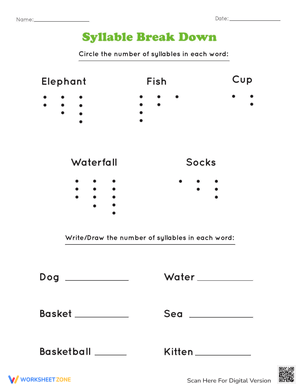 Syllable Breakdown Worksheet