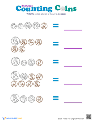 Counting Coins Worksheet for Money Skills