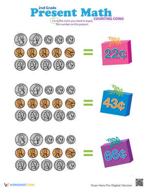 Second Grade Present Math Worksheet