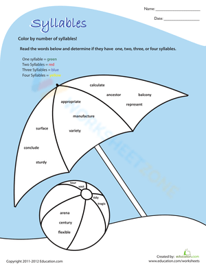 Practice with Syllables Worksheet