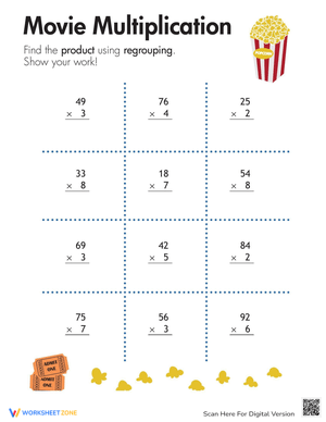 Movie Multiplication Worksheet