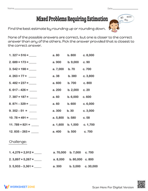 Mixed Problems Requiring Estimation
