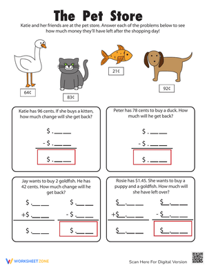 Practice Making Change with this Worksheet