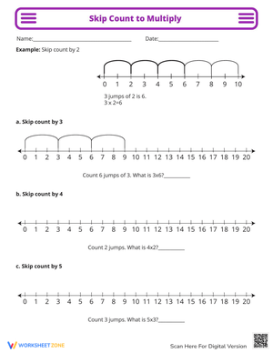 Skip Counting to Multiply Worksheet