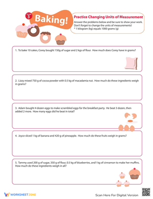 Measurement Mania: Baking Worksheet