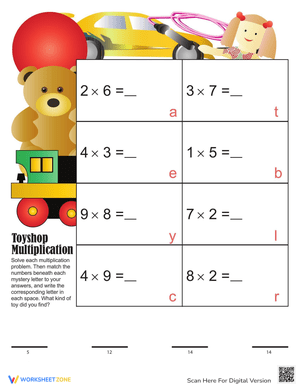 Toy Shop Multiplication: Practice Math Facts