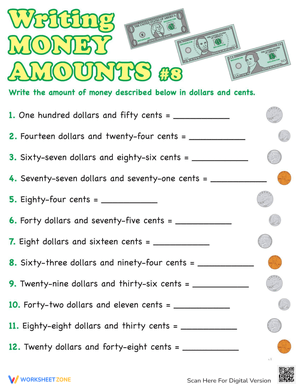 Writing Money Amounts: Practice