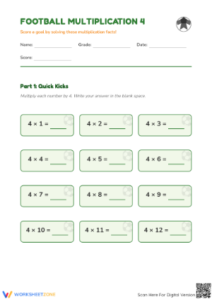 Essential Multiplying by 4 Worksheet | Grade 3 Math