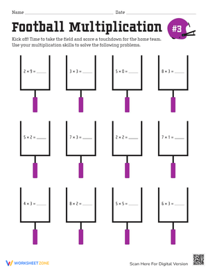 Football Multiplication: Math Practice