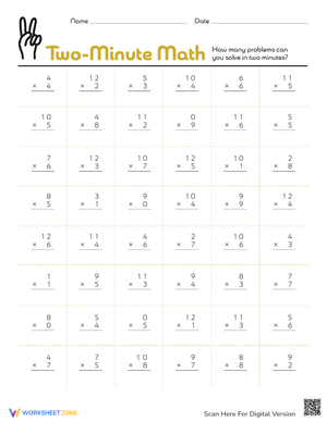 Two-Minute Multiplication