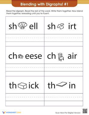 Blending with Digraphs: Phonics Skills