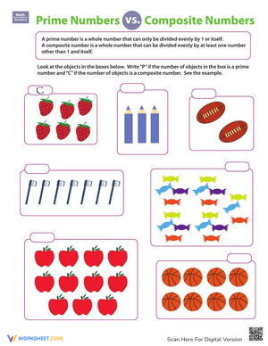 Prime vs Composite Numbers Worksheet