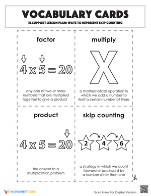 Skip Counting Vocabulary Cards