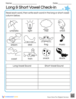 Long and Short Vowel Check-In