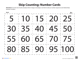 Skip Counting Number Cards