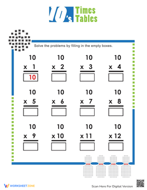 Times Tables: 10s