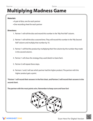 Multiplying Madness Game