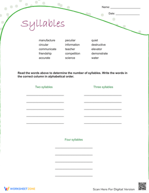 Practice Syllable Division