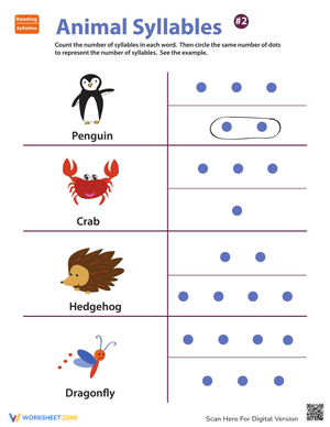 Animal Syllables Practice