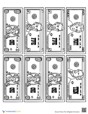 Money Coloring Page Activity