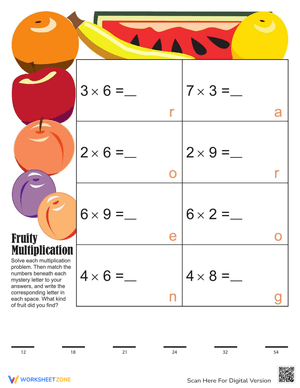 Mystery Fruit Multiplication Fun