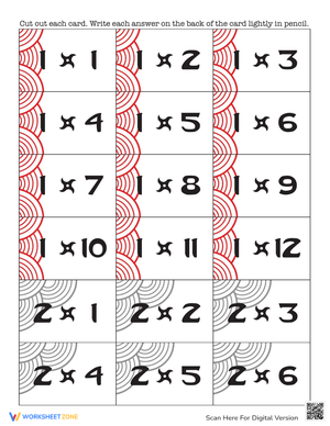 Multiplication Flash Cards Set