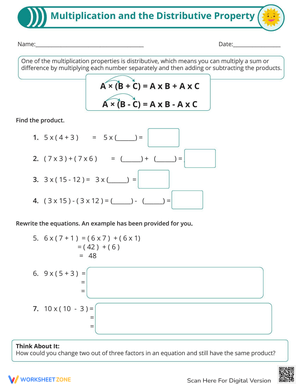 Multiplication with Distributive Property