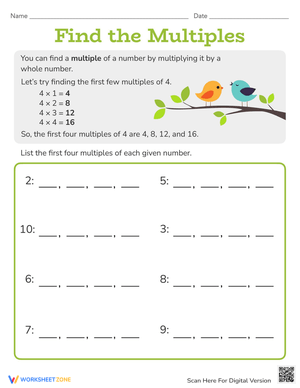 Find the Multiples Worksheet