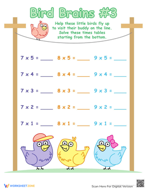 Times Table Birds Worksheet