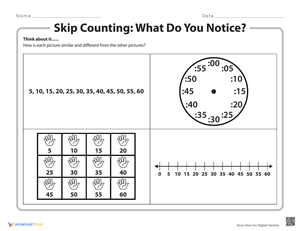 Skip Counting Observations Worksheet