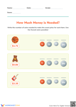Adding Coins Worksheet | Grade 2 Essential Math