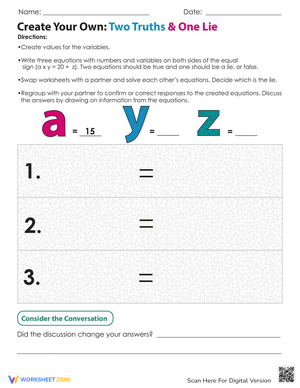 Two Truths and One Lie Worksheet
