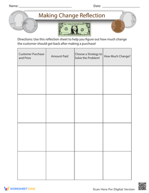 Making Change Worksheet