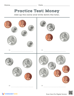 Practice Test: Money Worksheet