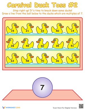 Carnival Toss: Multiples Practice Worksheet