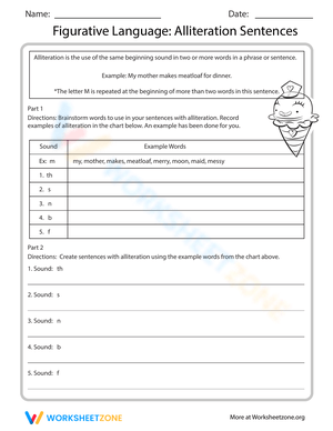 Figurative Language: Alliteration Sentences