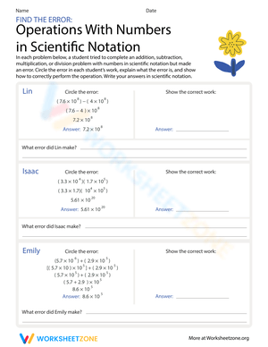 Find the Error: Scientific Notation Operations