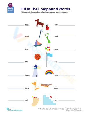 Compound Words: Grip Grammar Worksheet 8
