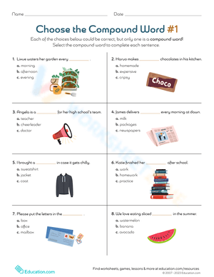 Grip Grammar Compound Words Worksheet