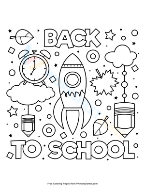 Rocketship Coloring Page: Back to School Fun