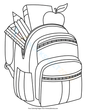 Backpack with School Supplies Worksheet