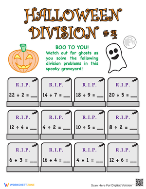 Halloween Division Math Worksheet