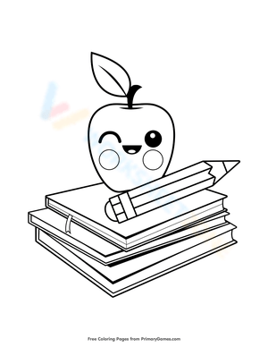 Books and Apple: Back to School Worksheet
