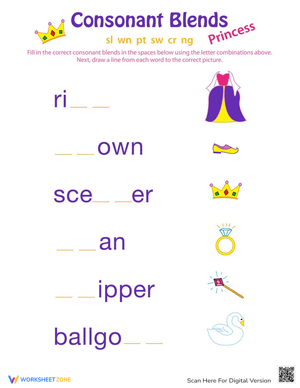 Consonant Clusters Practice Worksheet