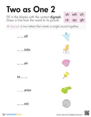 Digraphs: Two as One Worksheet